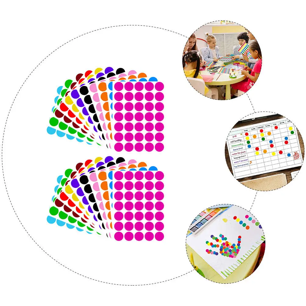 420Pcs Color Coding Labels Bright Round Stickers Writable Dot Labels for Organizing Papers Documents Inventory