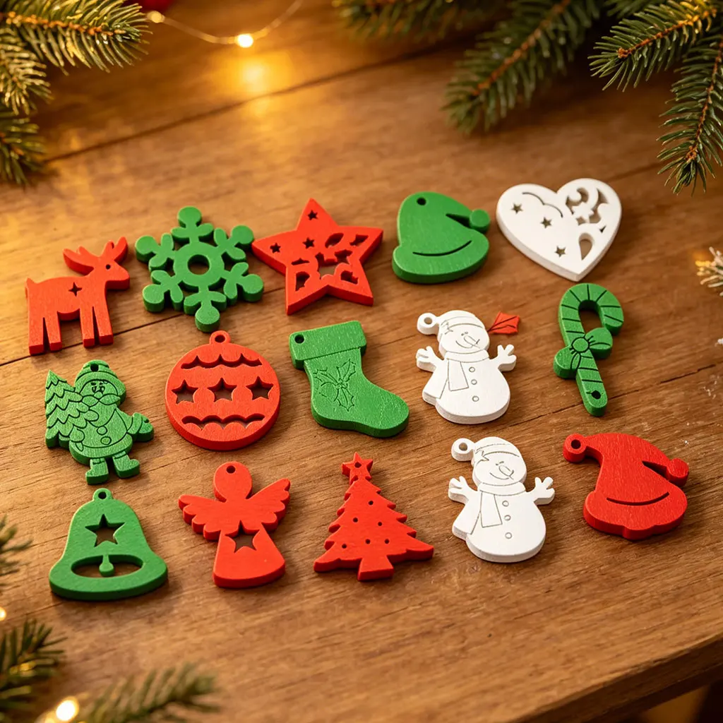 Fotografia 3: (50 Peças/pacote) Decoração de 1,5-3,3 cm para Combinar e Criar Ambientes Festivos para Celebrar o Natal
