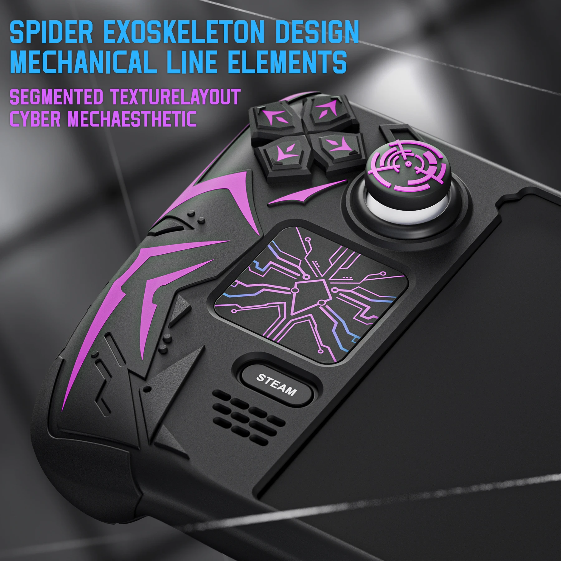 PlayVital Cyber Spider Protective Case for Steam Deck OLED/LCD, Anti-Slip Silicone Grip Cover with Back Button Enhancements - view 4