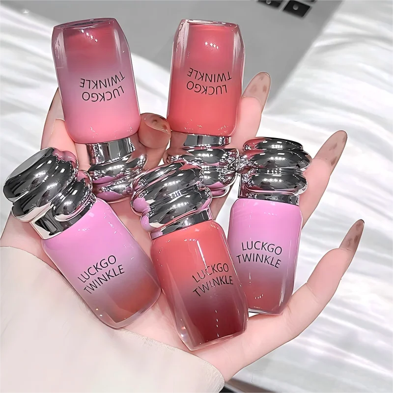 6 ألوان مرآة مائية خفيفة ملمع شفاه 6 ألوان مصطبغة للغاية لترطيب الشفاه، مكياج شفاه لامع يدوم طويلاً