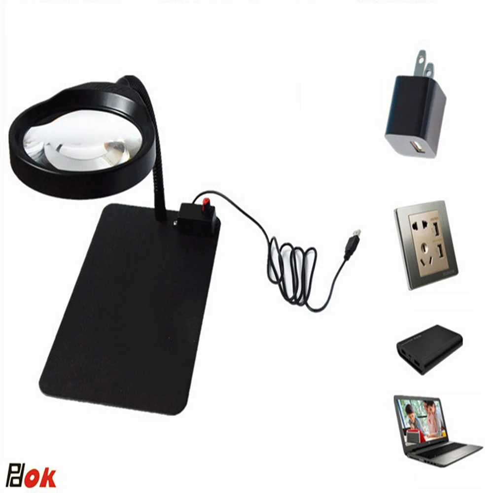 

10X Magnifying Glass Loupe Multi-functional Magnifier 10X Lens Loupe Desk Magnifier Lamp with Light Magnifying Tool Flexible Arm