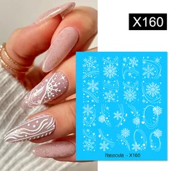 Xmas Snowflake Flower Winter Decals Nail Stickers Cartoon Bird Santa Penguin Elk Water Transfer Slider New Year Decor Manicure