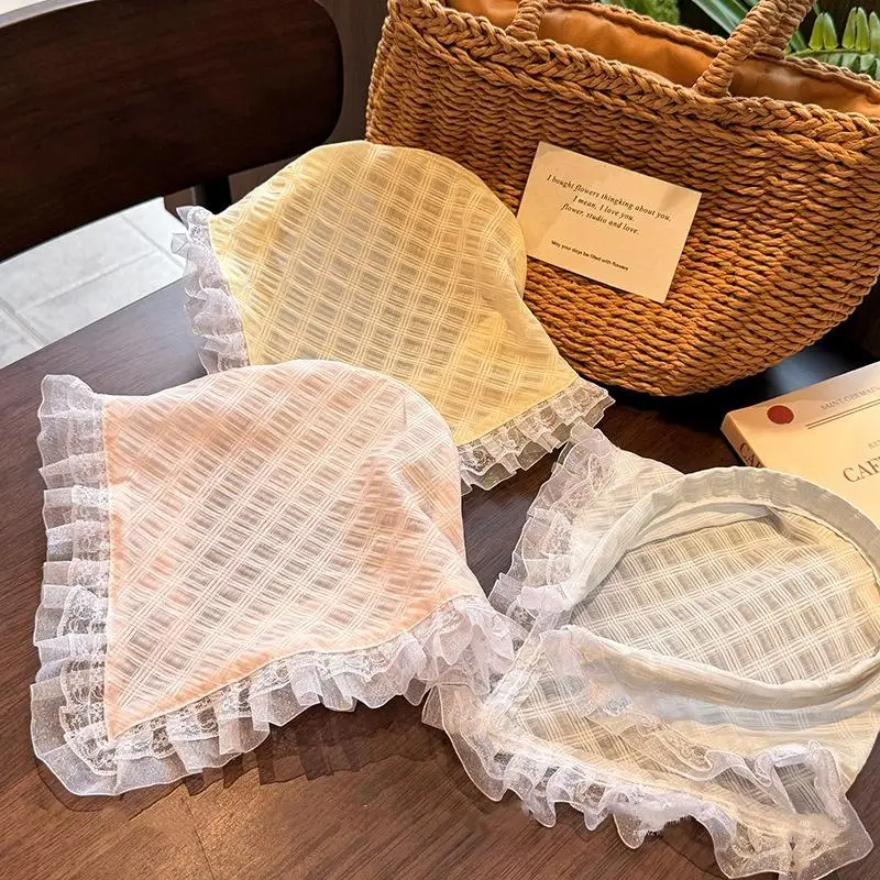 Süßer Spitzenbesatz Dreieckiger Kopftuchschal im Landhausstil Multifunktionaler Schleiergürtel für Urlaub, Strand, Alltag und Freizeit-Styling-Dekoration – Detail 4