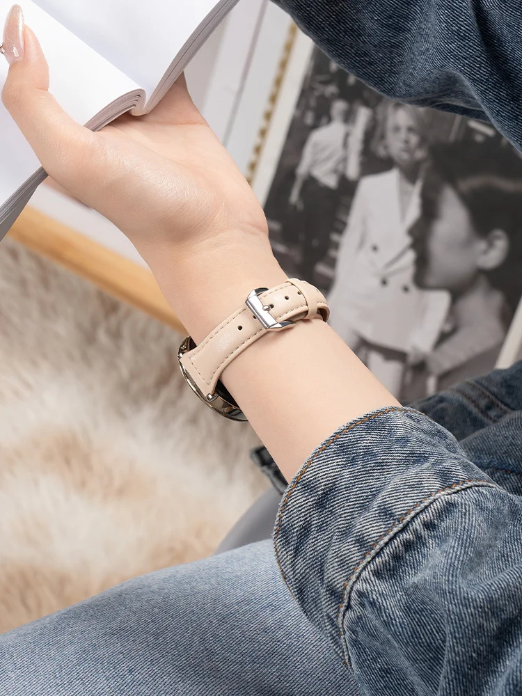 أحزمة جلدية رفيعة لساعة سامسونج جالاكسي 7/FE/6/5/5 pro/4 كلاسيك/أكتيف 2 20 مللي متر 22 مللي متر سوار رياضي ساعة هواوي GT 4-3 باند