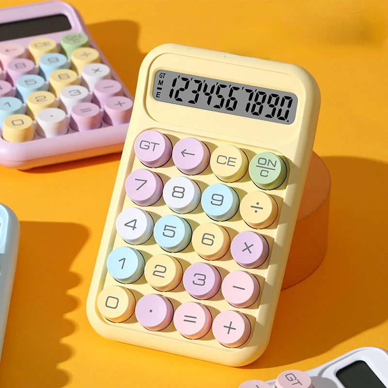 Candy Color Portable Calculators Large Display Mechanical Dot Keyboard Back To School Supplies Students/Finance Stationery