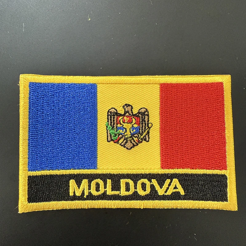 

Moldova Flag Embroidery Patches Iron on Saw on Transfer patches Sewing Applications for Clothes in Home&Garden