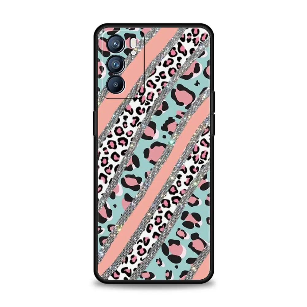 Luipaardprint Telefoon Case Voor Oppo Reno13 Reno12 Reno11 F Reno10 Pro A54 5G Vinden X5 A53 A52 A9 A57 A78 4G A79 A80 A98 Cover