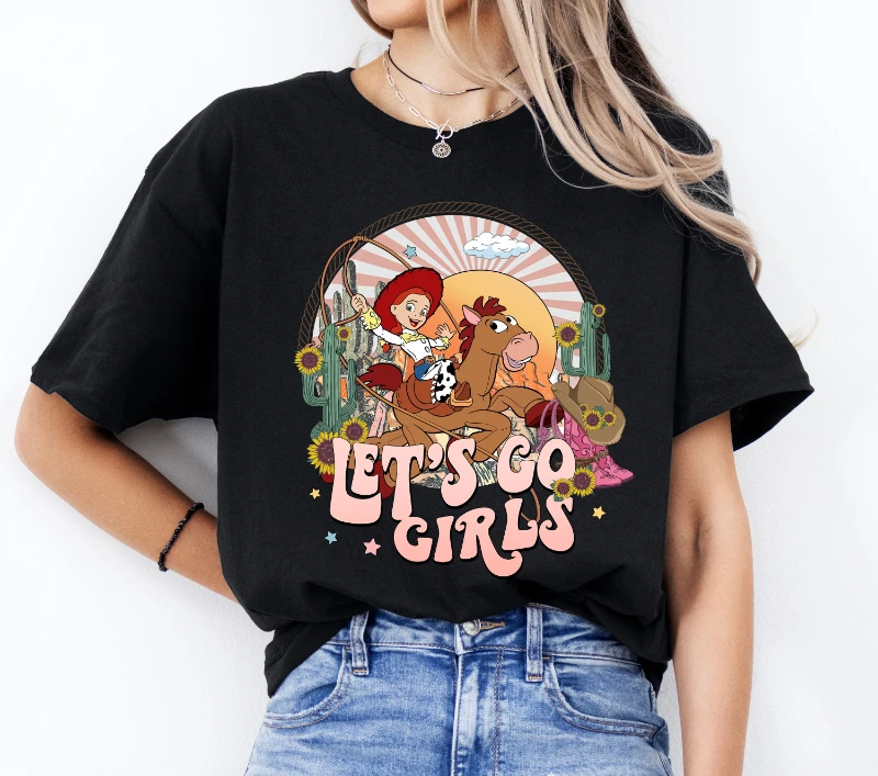 ديزني قصة لعبة جيسي تي شيرت ديزني بولسي قميص لعبة قصة تي شيرت مطابقة النساء الرجال تي شيرت قميص الأسرة هدية تي شيرت