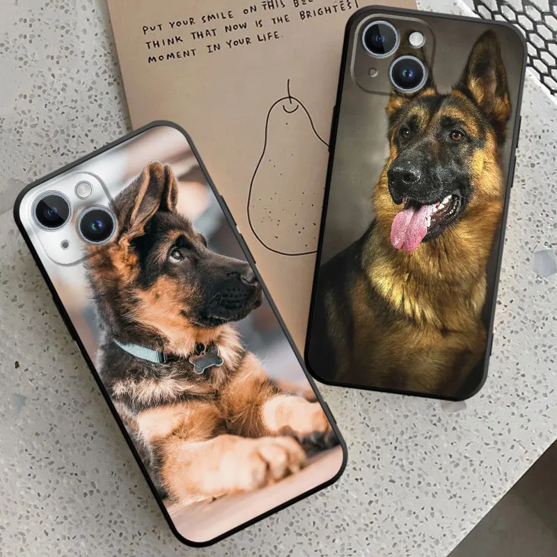 German Shepherd Dog Case for iPhone 8 Plus 7 6s 11 XS X 13 Pro 14 Pro Max SE XR 12 Mini 14 Pro 6 13Mini Luxury Silicone Cover