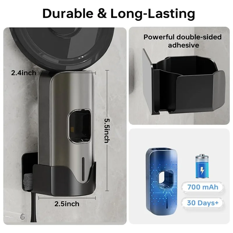 Dispenser di dentifricio TKOH, dispenser automatico di dentifricio spremi dentifricio per bambini, portaspazzolino a parete