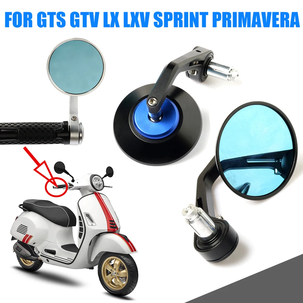 For Vespa GTS 300 GTV 250 Primavera 150 Sprint 125 50 LX LXV PX Motorcycle Accessorie Rearview Mirrors Side Rear View Mirrors HD