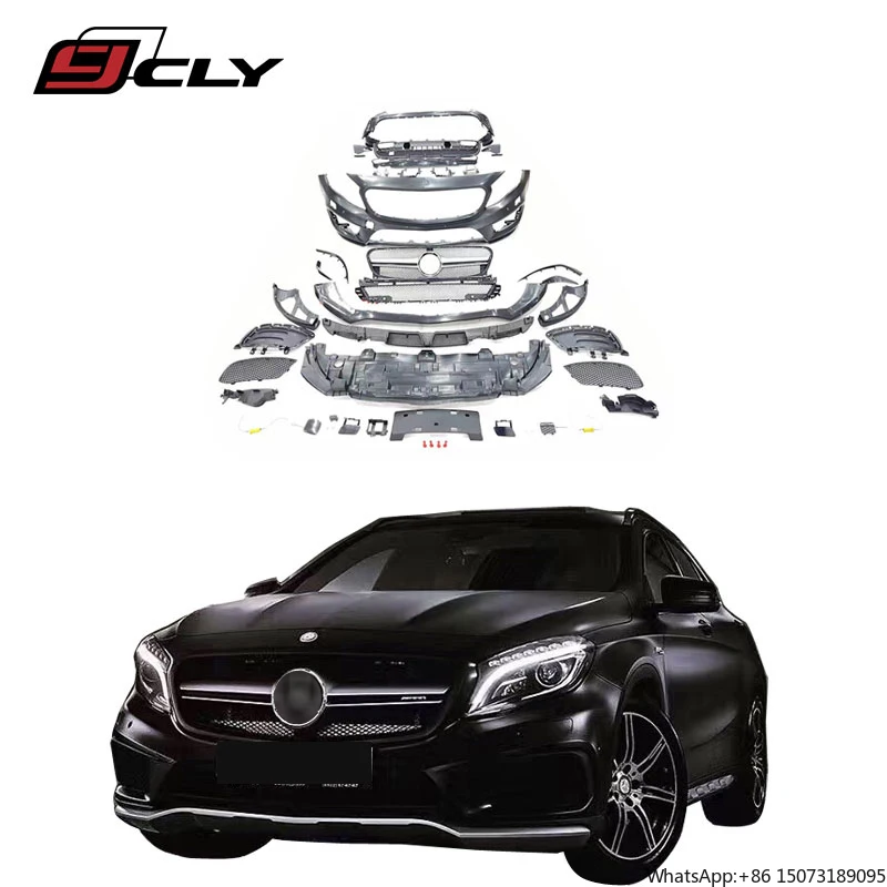 

Комплект кузова GLA45 для GLA X156, обновление до GLA 45, решетка переднего и заднего бампера, диффузор, автозапчасти 2013-2018
