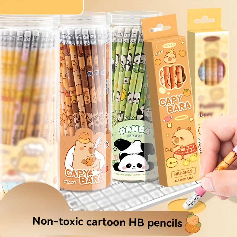 1 Box of 12 Cartoon Pencils, 12-Piece Box Set, Cute Hb Pencils for Elementary School Students, Children's Prizes, Small Gifts, Learning Stationery, Stationery Gift Box, Essential Stationery