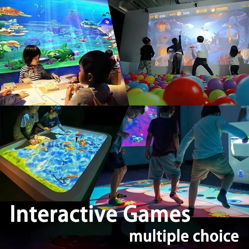 Interactive Projector Game Immersive 3D AR 4K Hologram Projection All In One Virtual Interactive Floor and Wall Game for Kids