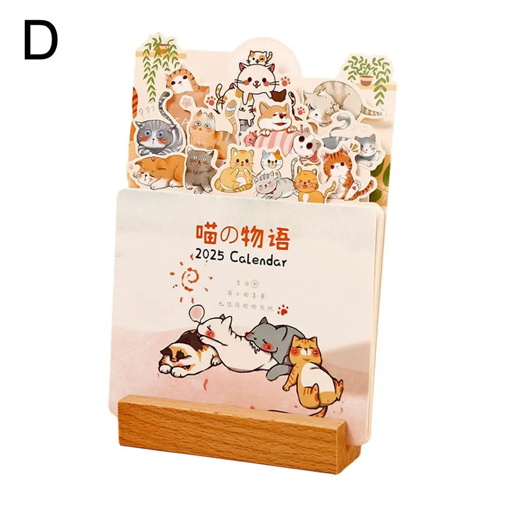 Calendar Chinese Peking Opera Panda Creative Wooden Ornament Desktop Decoration Calendar Base Office Standing Desk Home Cal R7S5