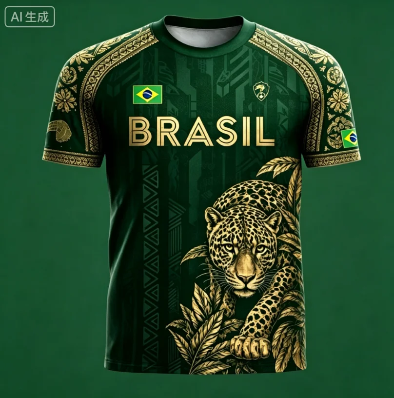 Brazilian Flag Print T-Shirt Men's Football Fan Short Sleeve Sports Shirt Suitable for Both Men and Women Kids Clothes Boy Y2k