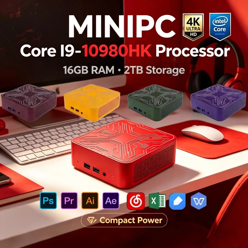 Pc Gaming Editing - Red Colorful Mini PC Intel I9‑10980HK