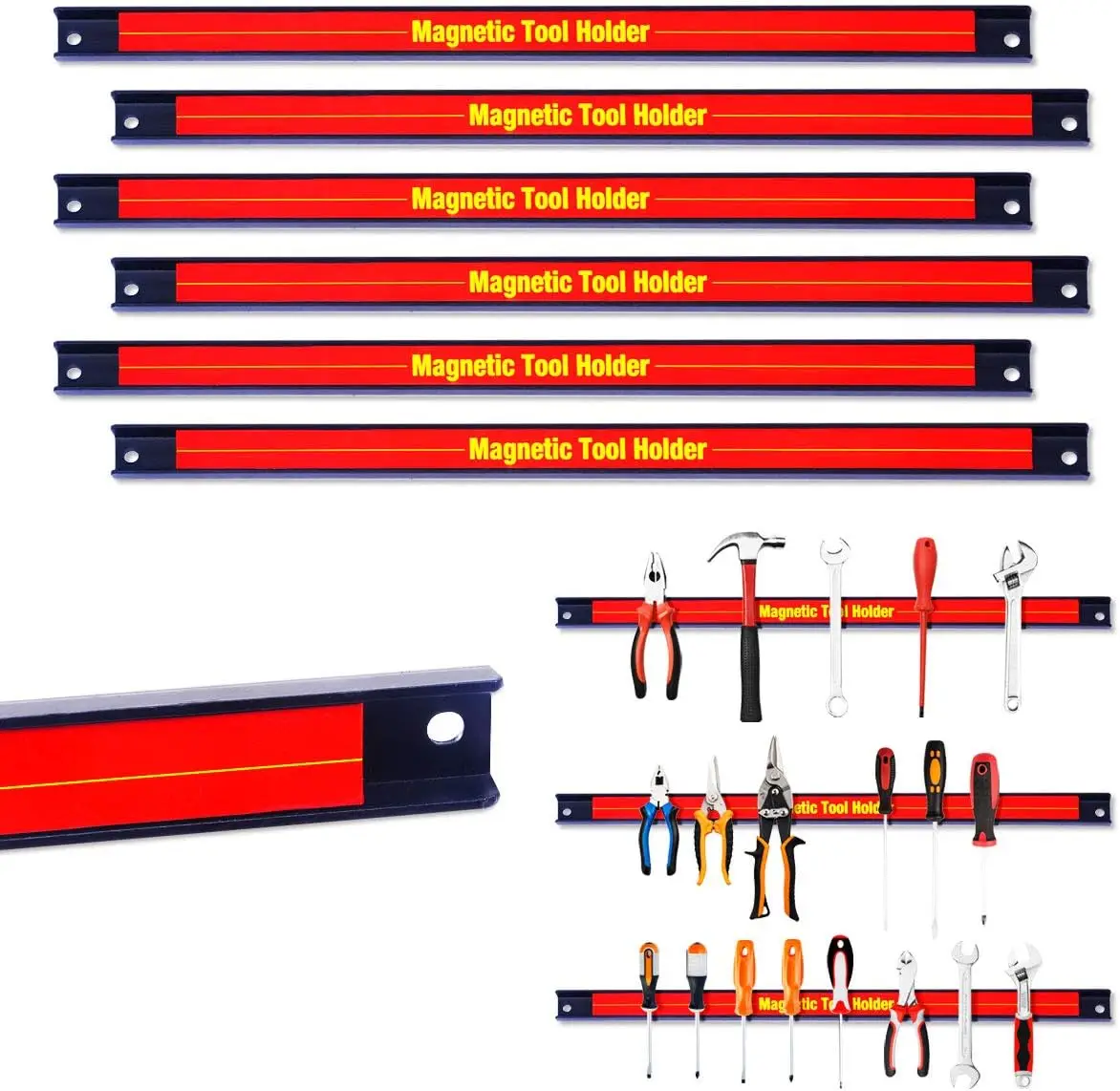 Magnetic Tool Holder Workshop Heavy-duty Magnet Tool Bar Strip Rack, Space-Saving & Strong Metal Organizer Storage 11\