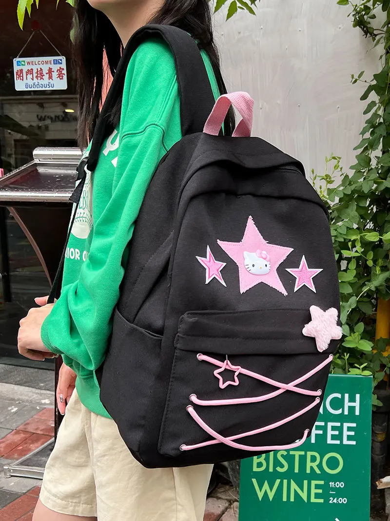 2024 New Star Cute Cat Backpack For Middle And High School Girls, Cute Internet Celebrity Large Capacity Backpack