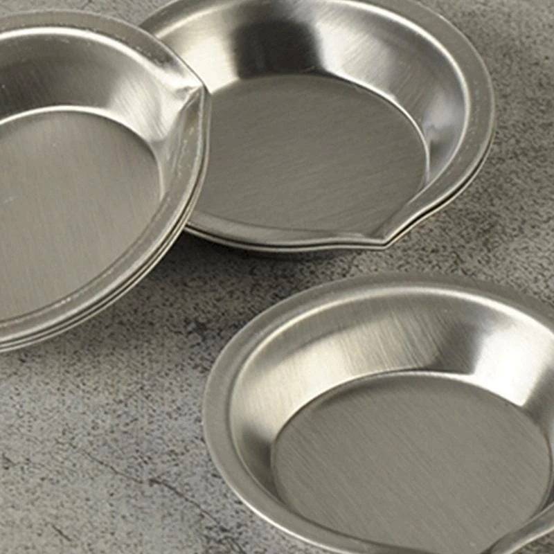 090F 6 Pcs Round Paint Bowl Stainless Steel Paint Mixing Palette Tray for Drawing