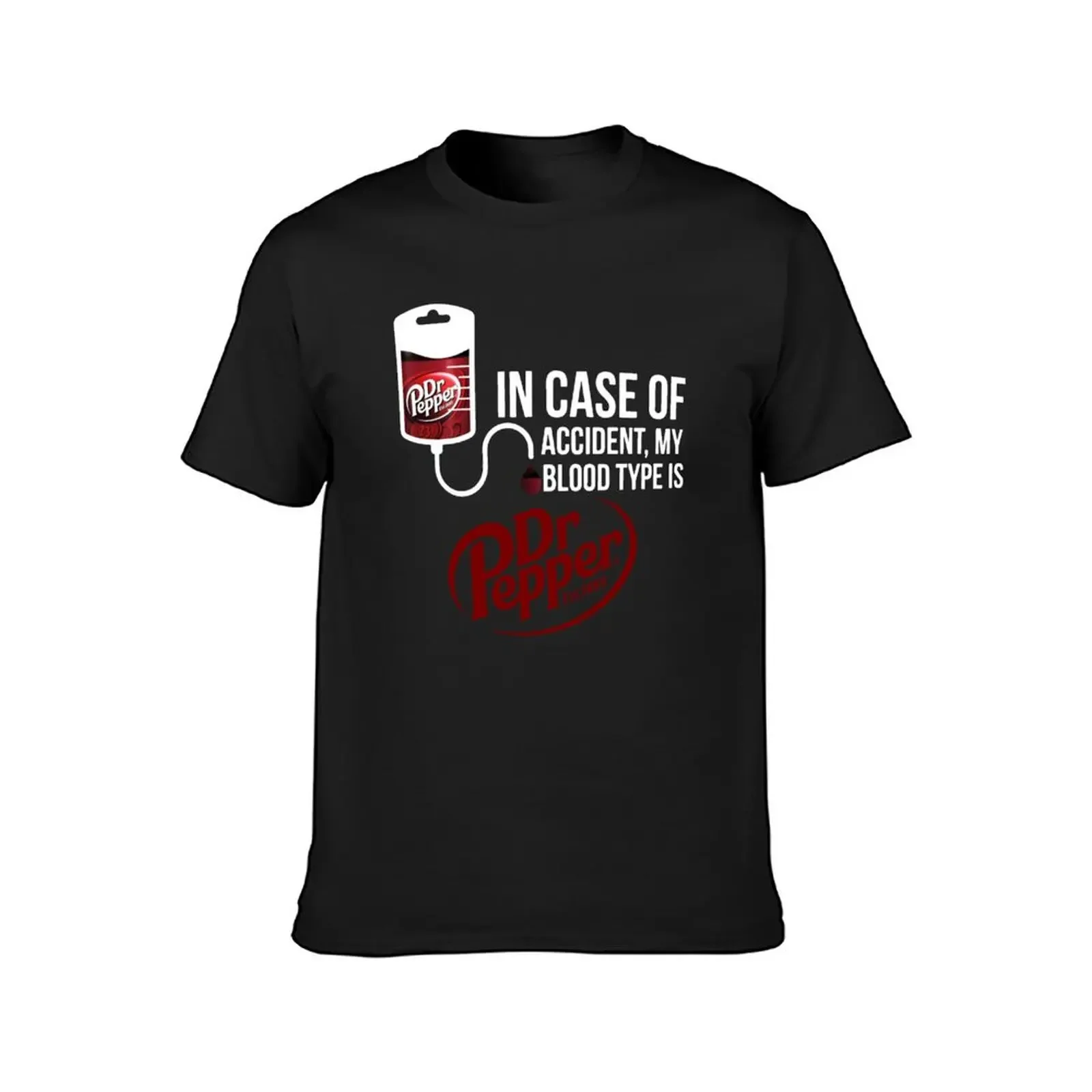 En caso de accidente, mi tipo de sangre es DR.Pepper, camiseta de diseñador, camisas de secado rápido, moda coreana, camisetas grandes y altas para hombre