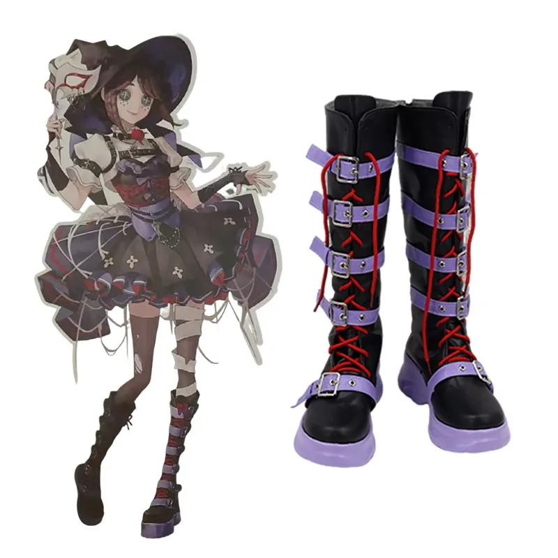 الهوية الخامس البستاني إيما وودز تأثيري أحذية أنيمي تأثيري الدعائم بو أحذية من الجلد هالوين كرنفال الأحذية مخصص