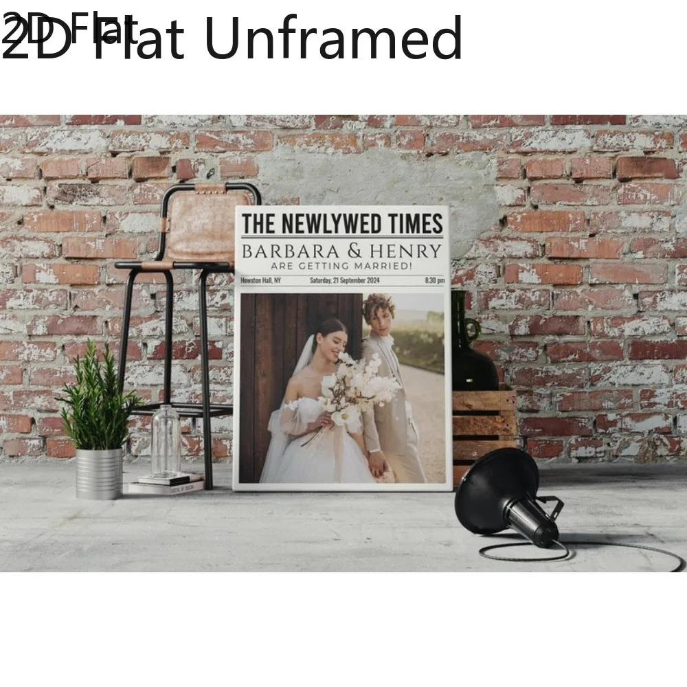 Customized personalized wedding poster - customizable couple names and dates, wall art