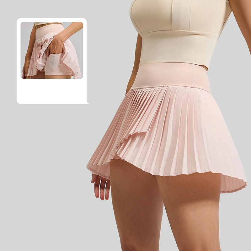 Summer Hot Sale Women Split Hem Yoga Skirt Trend Ruffled Design Squat Proof Sports Skirt Comfortable Four-Way Stretch Fabric