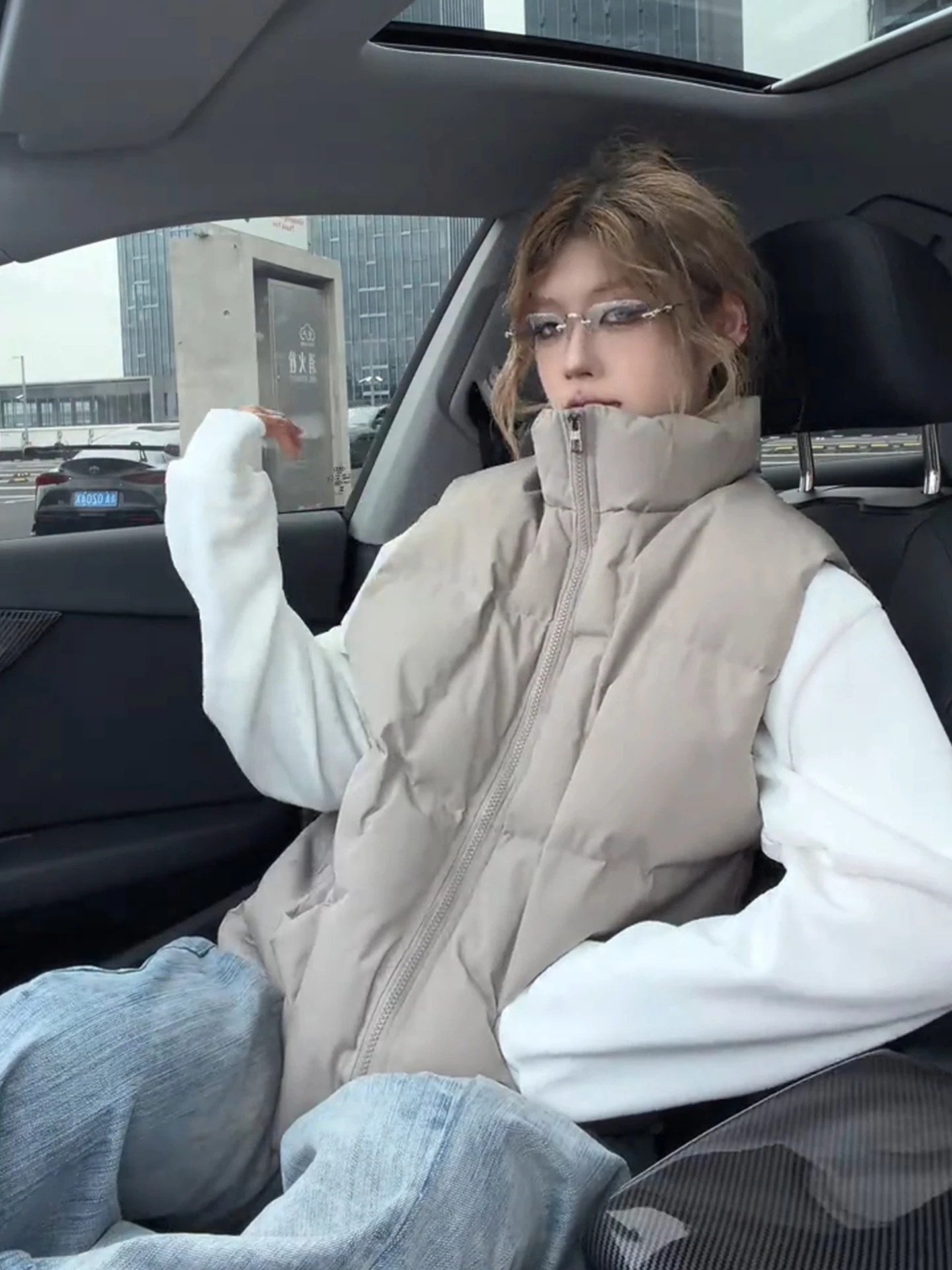 

ex American Sle, пуховый жилет с воротником-стойкой, теплый многослойный жилет с накладками на плечах, верхняя одежда, хлопковая куртка на осень...