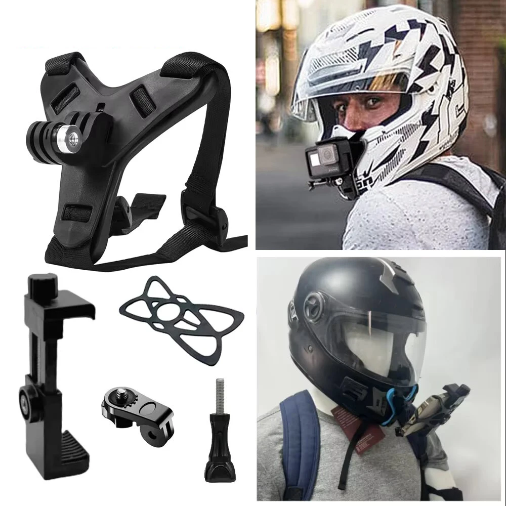 Motorcycle Helmet Strap Mount Cellphone Stand Holder For Camera Mobile Phone Support Live Cycling Record Camera Phone Bracket