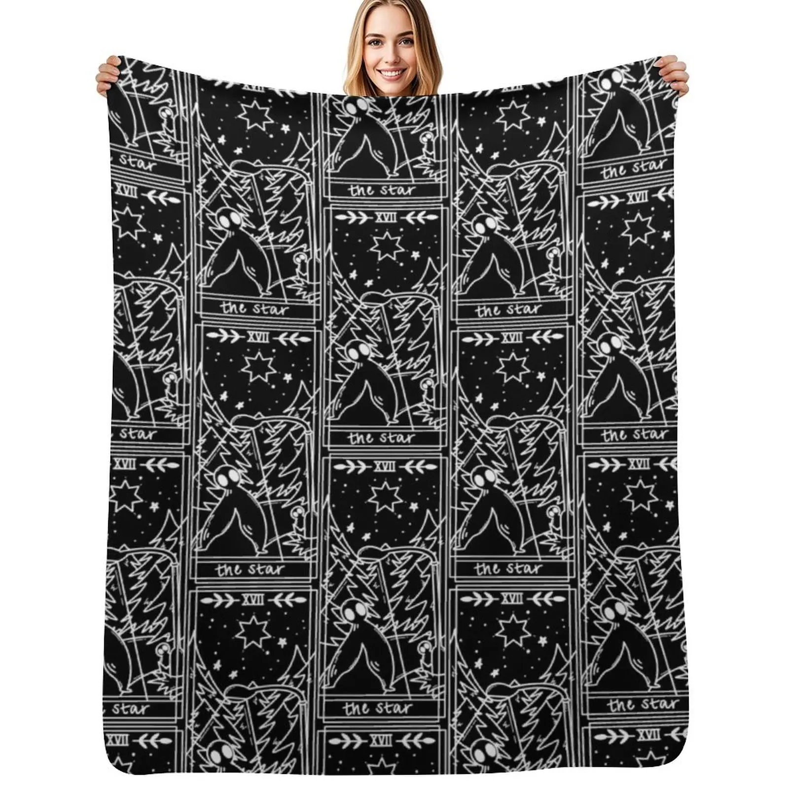 

Fresno Nightcrawlers - The Star / Cryptid Cutie Tarot Throw Blanket valentine gift ideas Travel Bed linens Blanket