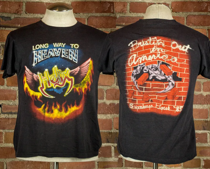 

Винтажная футболка Helix Long Way To Heaven Concert 1985 года