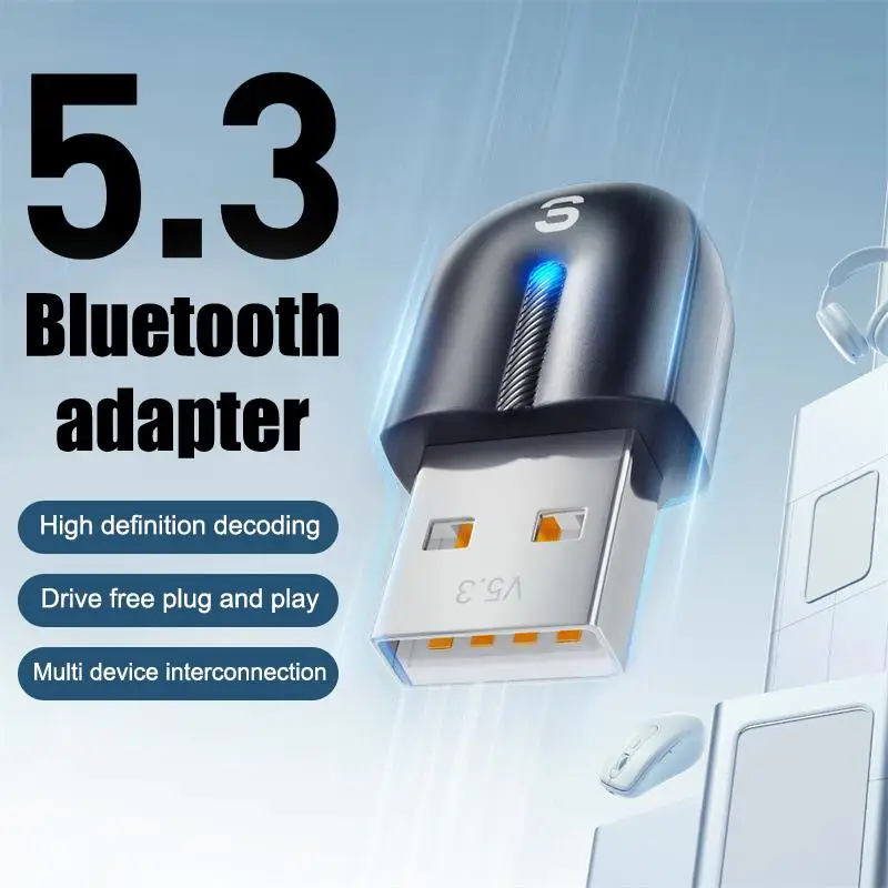

USB-адаптер Bluetooth-ключ Bluetooth 5,3 для ПК, ноутбука, динамика, аудиоприемник, беспроводная мышь, USB-передатчик
