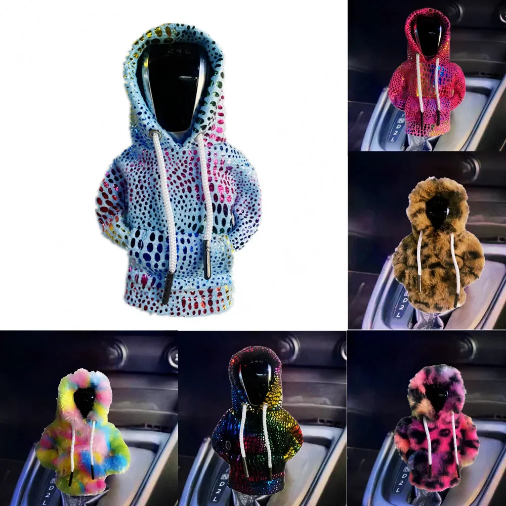 Bluza z kapturem pokrywa dźwignia zmiany biegów samochodu ciemna noc bluza fluorescencyjna gałka zmiany biegów uniwersalna ręczna automatyczna skrzynia biegów
