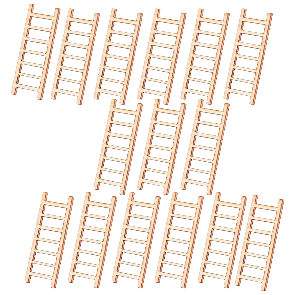 

15 Pcs landscape Adornment Small Staircase Wooden Ladders Mini House Decor Premium Quality Realistic Compact Flower