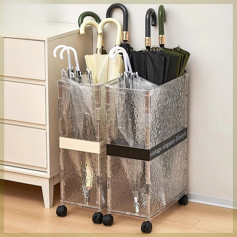 

Umbrella rack storage rack, umbrella bucket storage rack with wheel at the door of the home, large-capacity storage cylinder