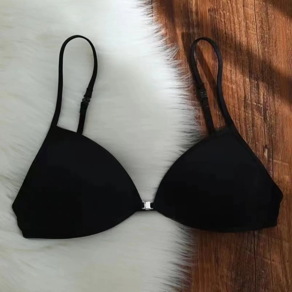 Ultra Thin Seamless Bras Triangle Cup Comfort Closure Adhesive Bra Lightweight Sexy Push Up Front Button Underwear Women's Wear