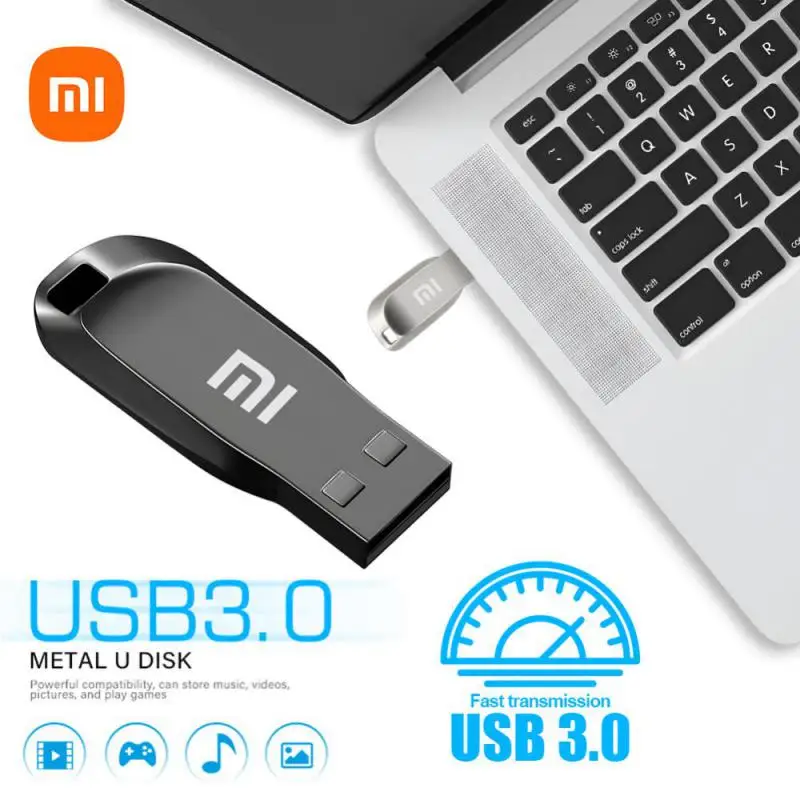 XIAOMI 2TB U Disk High Speed Mini Metal USB Flash Drives 128GB 256GB 1TB Black Pen Drive Memory Stick Golden External Storage