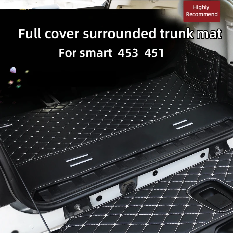 Para Smart 451 Smart 453 Fortwo revestimiento de carga de coche personalizado estera de maletero almohadilla de protección decoración de cuero Artificial