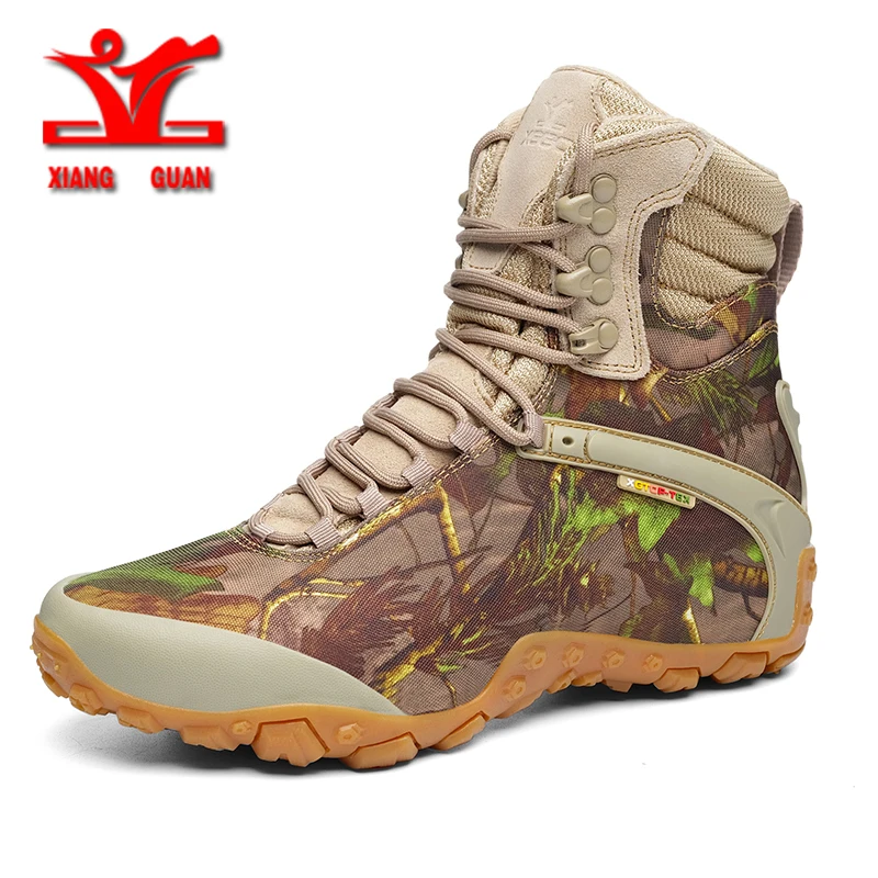 XIANGGUAN Men Hiking Shoes Camping Tactical Boots Men Snow Boots Women Camouflage Climbing Waterproof Boots Motorcycle Boots Men