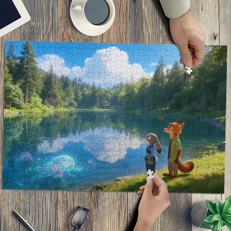 1000개 디즈니 주토피아 주디 & 닉 와일드 포스터 퍼즐 - 성인용 두뇌 자극 게임, 가족에게 적합한 도전적인 퍼즐