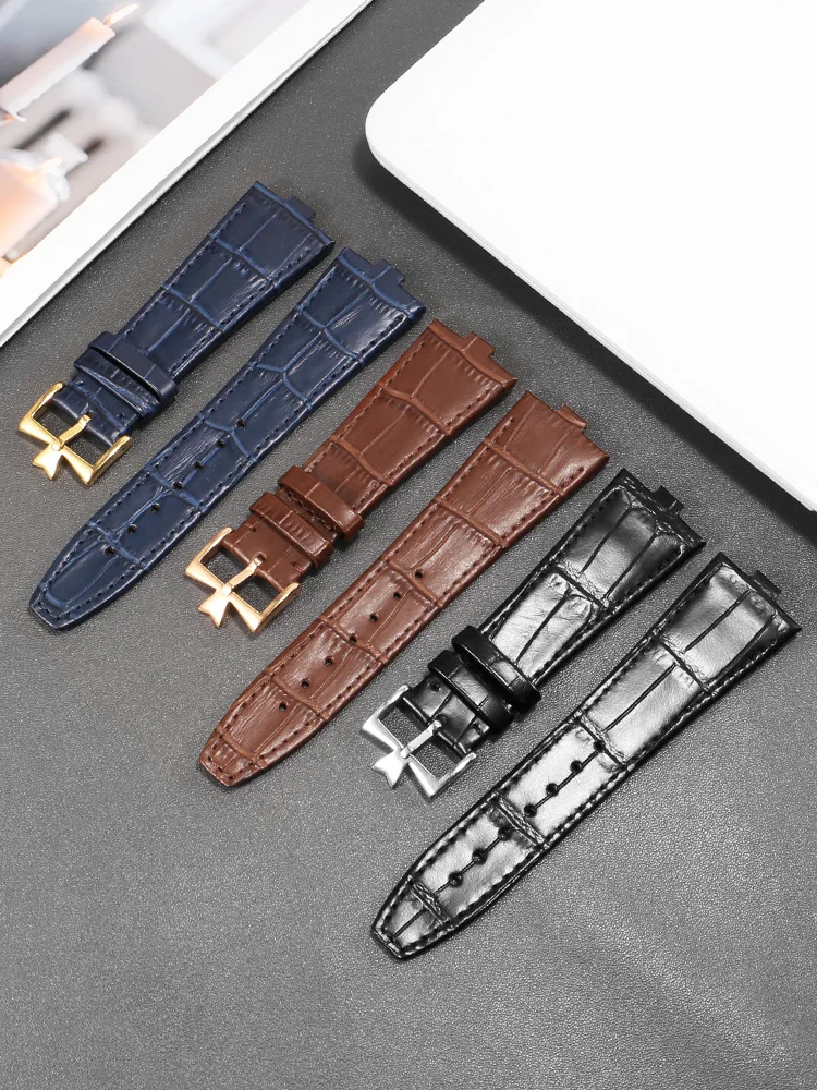 VC Quick-release Leather Watch Strap Substitute Alternative 4500v5500v7900v Series Convex Interface Leather Watchband 24-7mm.