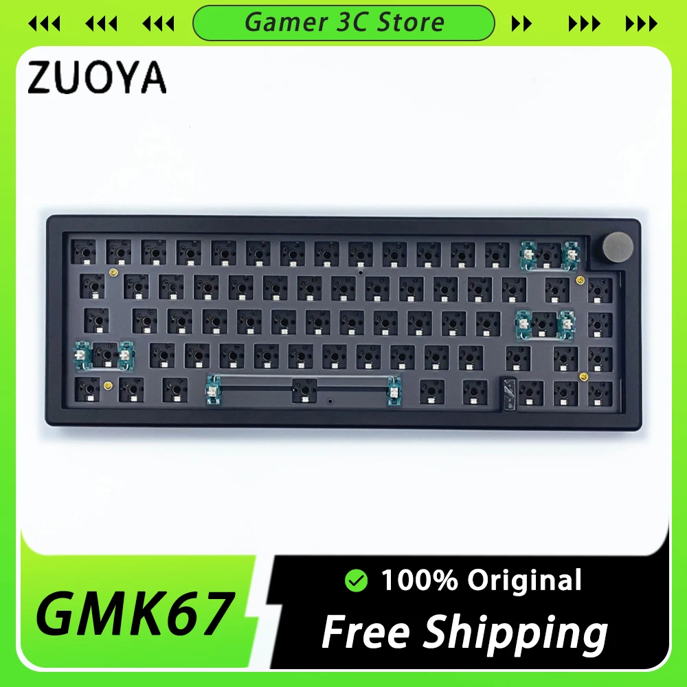 

Механическая клавиатура ZUOYA GMK67, многофункциональная игровая клавиатура с тремя режимами и функцией горячей замены, с RGB прокладкой, для ПК, геймеров, офисов и Mac