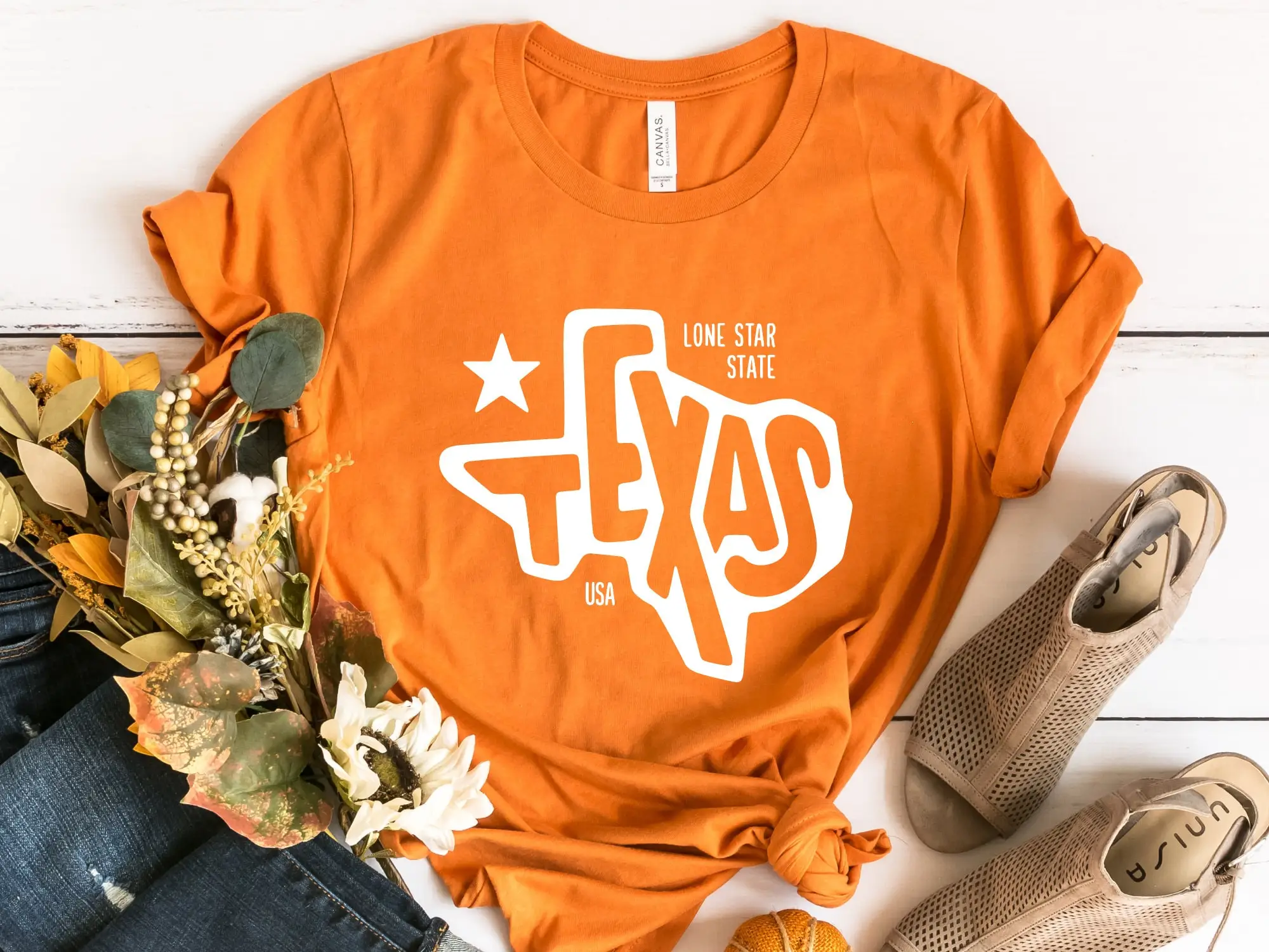 

Техасская футболка с надписью «Lone Star State» для влюбленных
