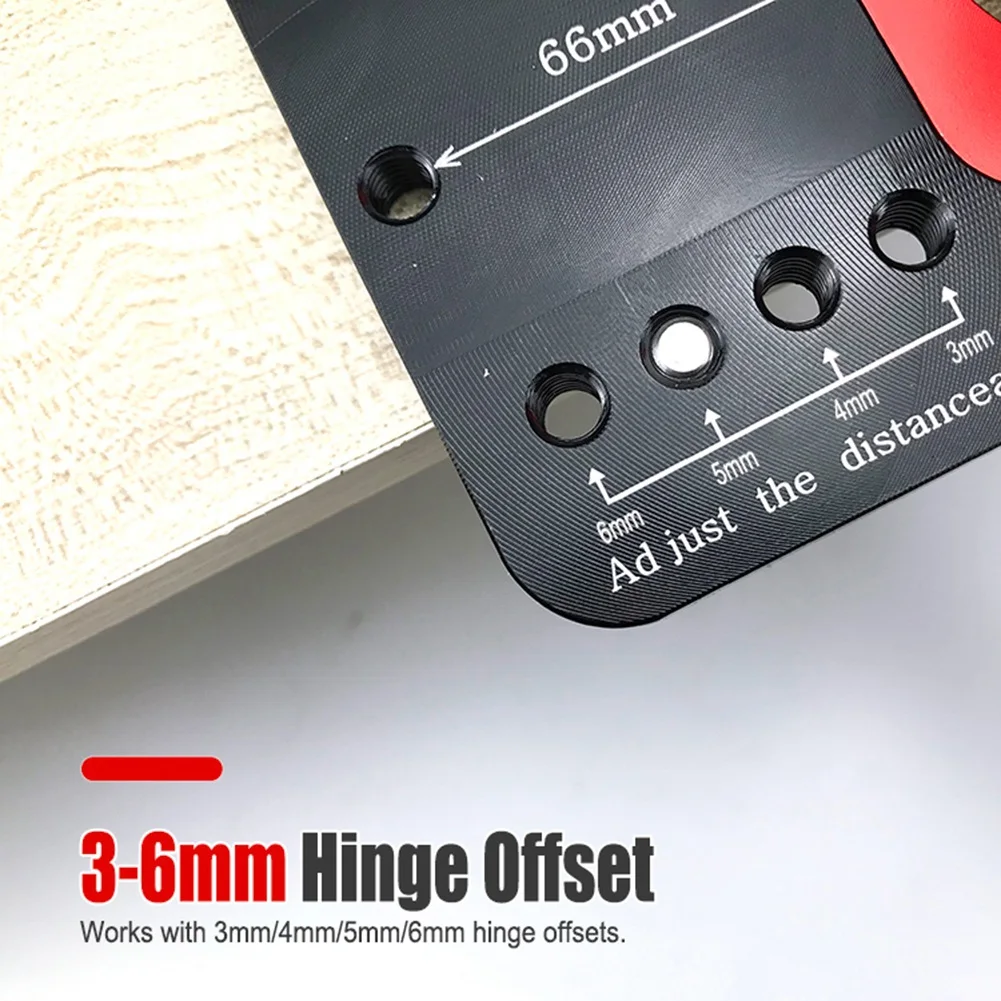 HITL 35Mm Hinge Boring Jig Woodworking Hole Drilling Guide Locator with Fixture Hole Opener Template Door Cabinets