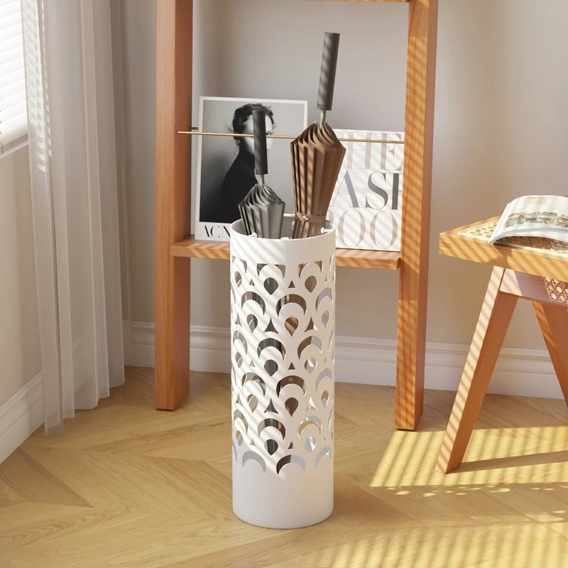 Creative Iron Hollow Out Umbrella Holder Living Room Rain Gear Rack Hotel Lobby Umbrella Storage Bins Decorative Metal Baskets