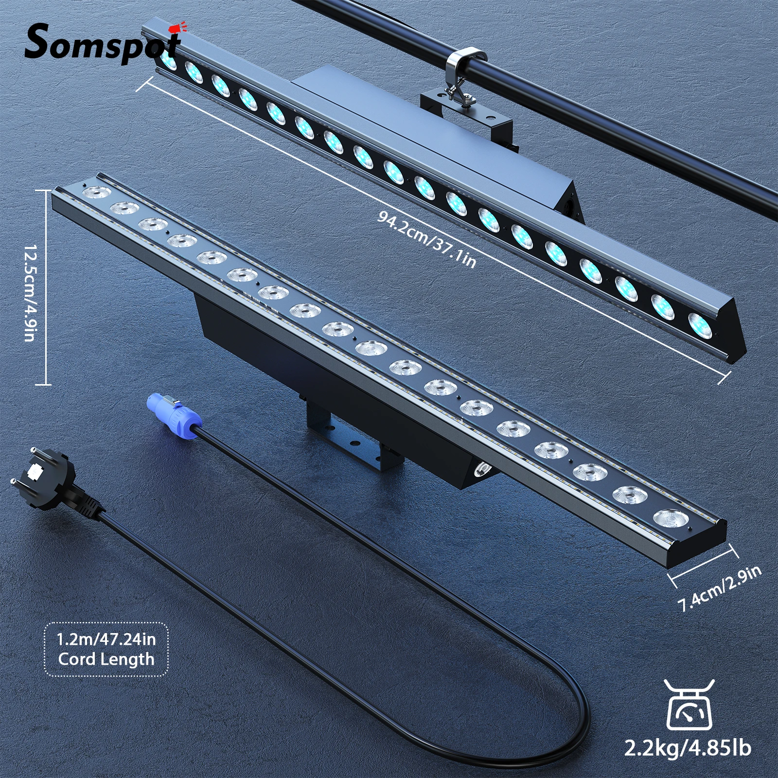 Somspot 1/2 قطعة الجدار غسالة ضوء 120 واط RGBW LED تأثير أضواء تشغيل أضواء للمرحلة حفلة موسيقية مسرح عرض حي بار نادي