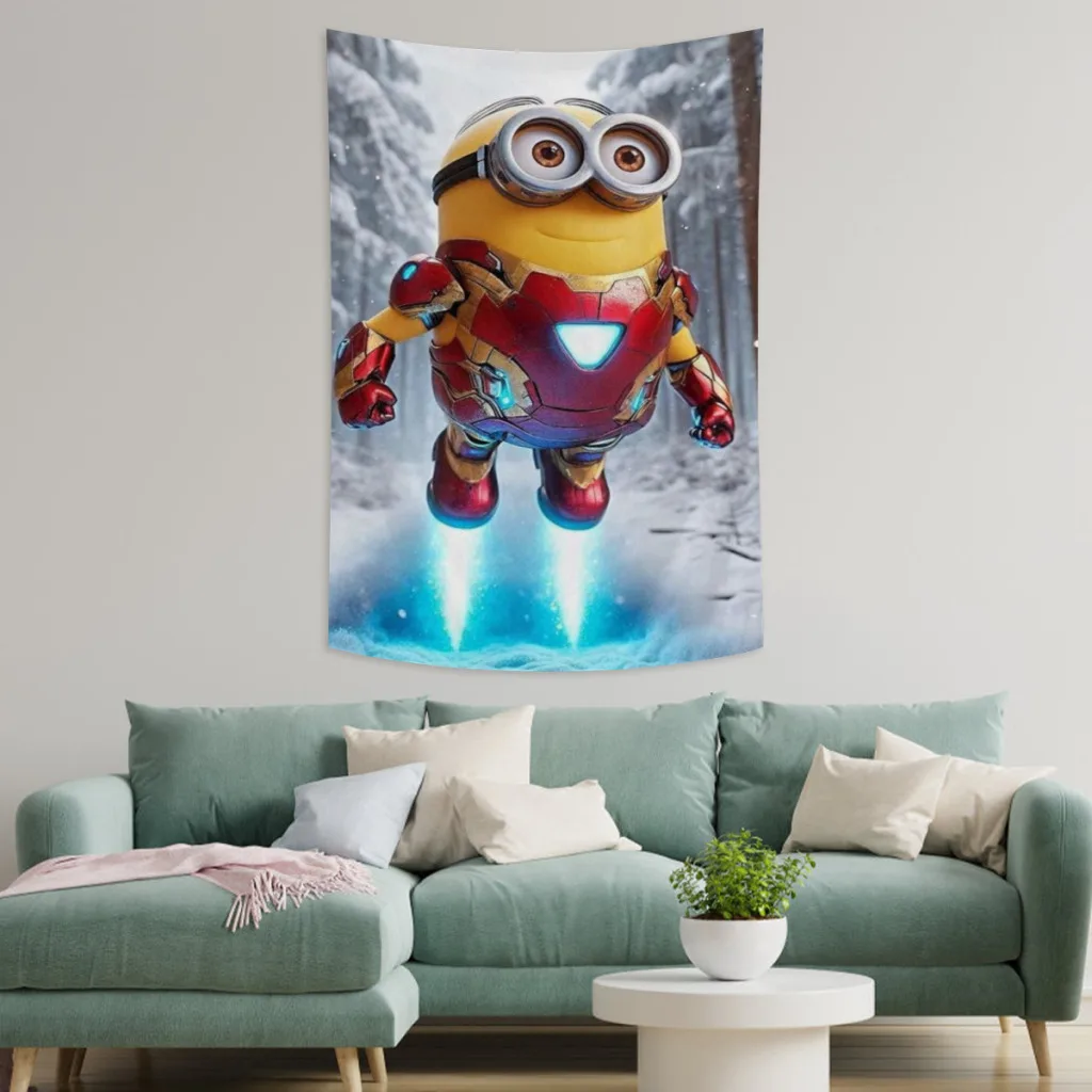 Minion Minions Fabric Tapestry    for Wall Bedroom Room Decorating Items