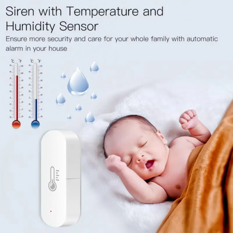 Tuya Wireless Thermometer Sensor Graffiti Smart Home ZigBee Temperature and Humidity Detector App Control Intelligent Hygrometer