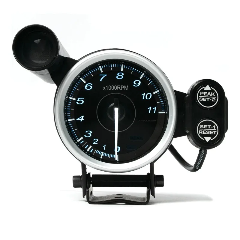 

80MM 7 Color New Auto Car Tachometer Gauge 0-11000 Rpm Meter High Speed Stepper Motor With Shift Light And Peak Warning